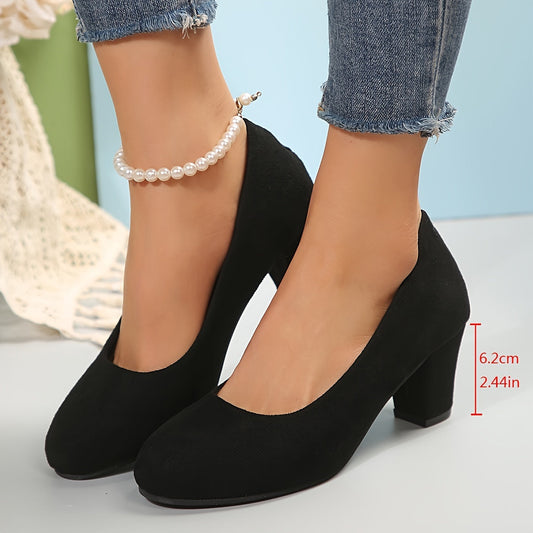 Calantha | Black Suede Orthopedic Heels