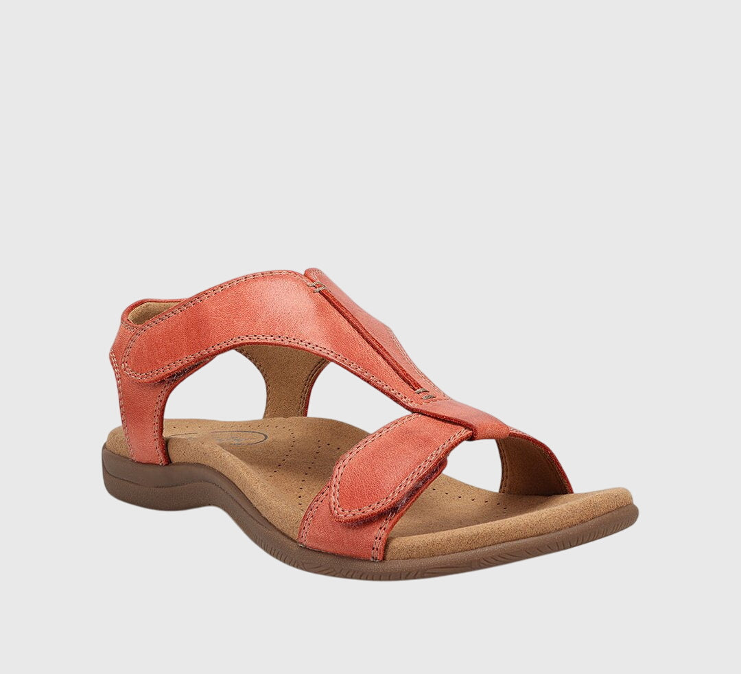 Calista | Black Leather Orthopedic Sandals