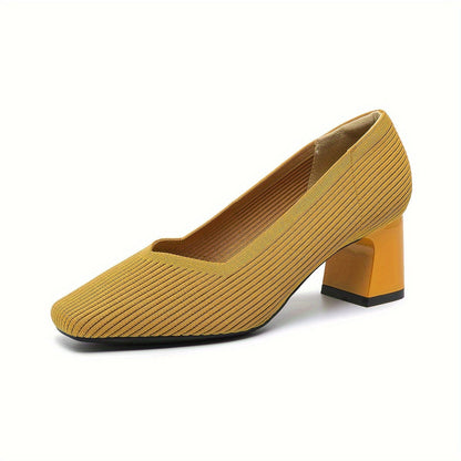 Alethea | Taupe Ribbed Orthopedic Heels