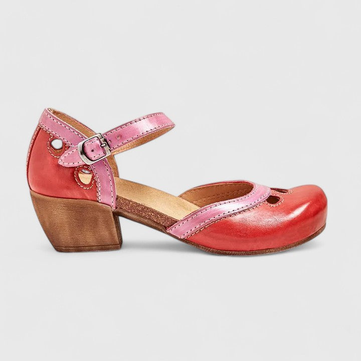 Aurora | Luxury Orange Leather Orthopedic Sandals