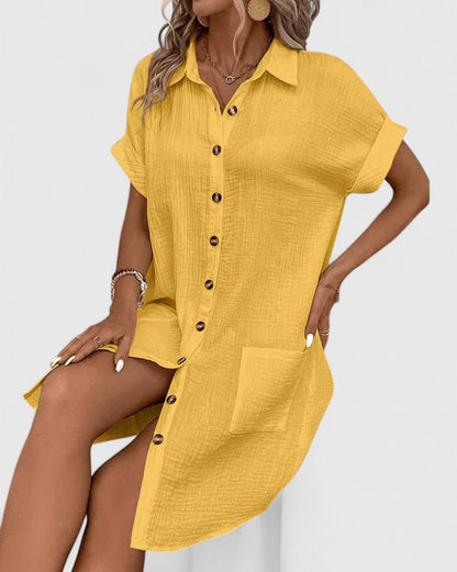 Calanthe | Elegant Yellow Sophisticated Midi Dress