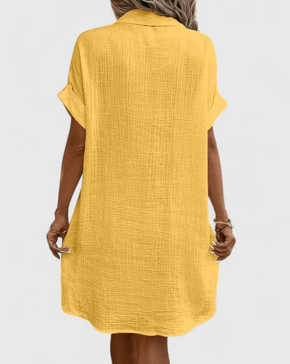 Calanthe | Vibrant Yellow Sophisticated Midi Dress