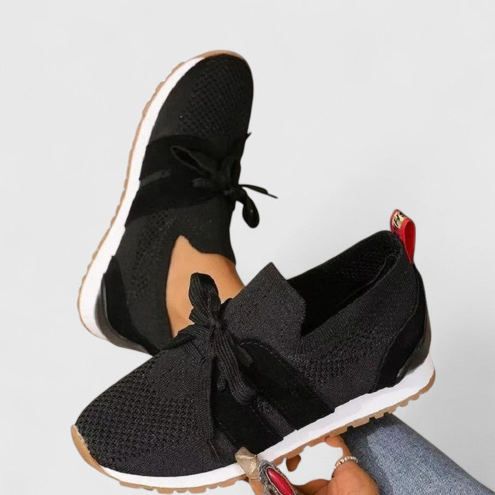 Calantha | Black Knit Orthopedic Sneaker