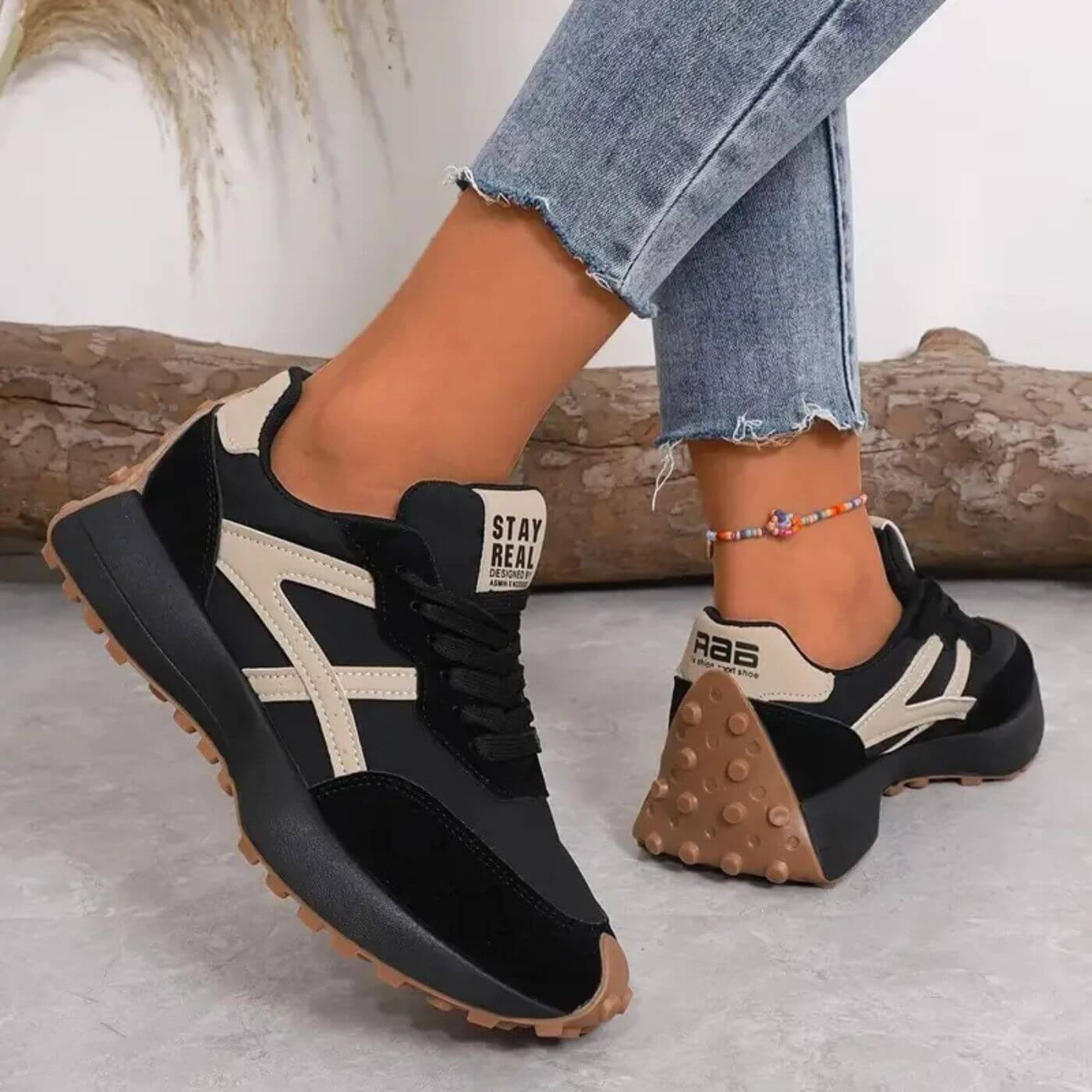Aurelia | Green Orthopedic Sneakers with Suede Accents