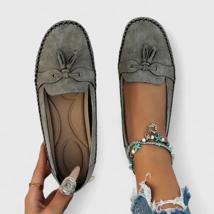 Calantha | Navy Blue Suede Orthopedic Loafers
