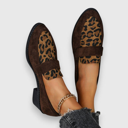 Alethea | Suede Leopard Loafers