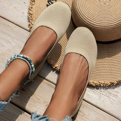 Calista | Beige Knit Anti-Slip Breathable Shoes