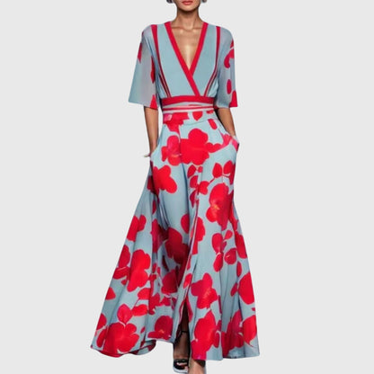 Alethea | Elegant Spring Maxi Dress with Floral Print