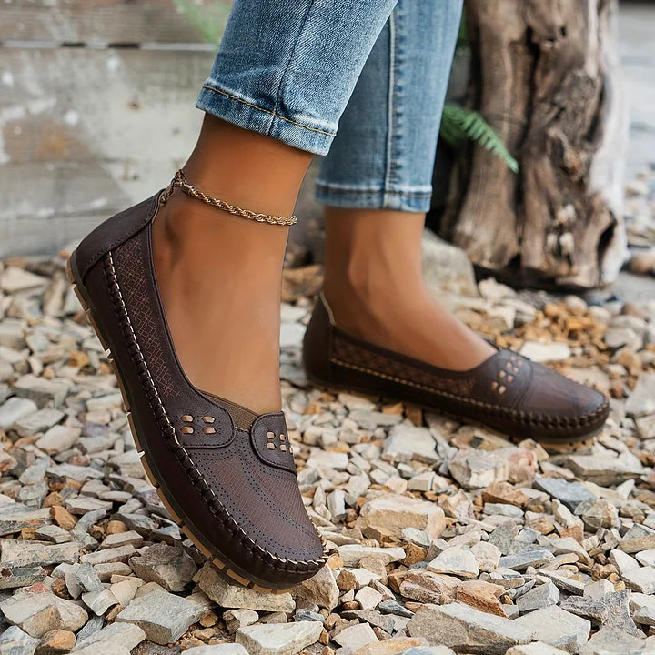 Adriana | Beige Women Stylish Orthopedic Casual Slip-On Shoes