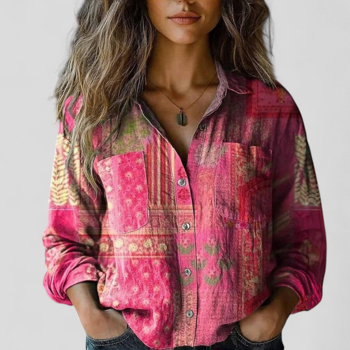 Calantha | Vibrant Floral Comfortable Blouse Shirt