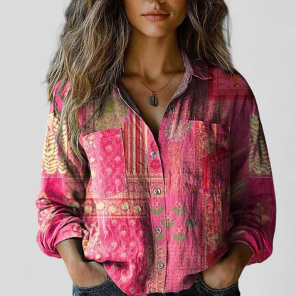 Calantha | Vibrant Floral Comfortable Blouse Shirt