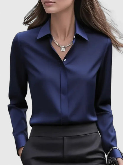 Calantha | Silk Elegant Top in White