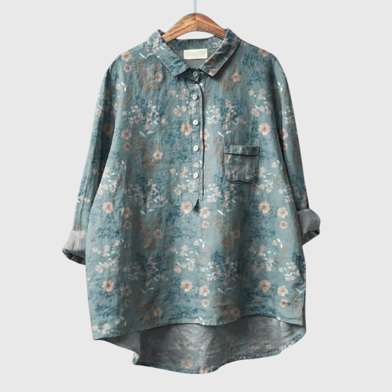 Astrid | Vibrant Floral Silk Blouse