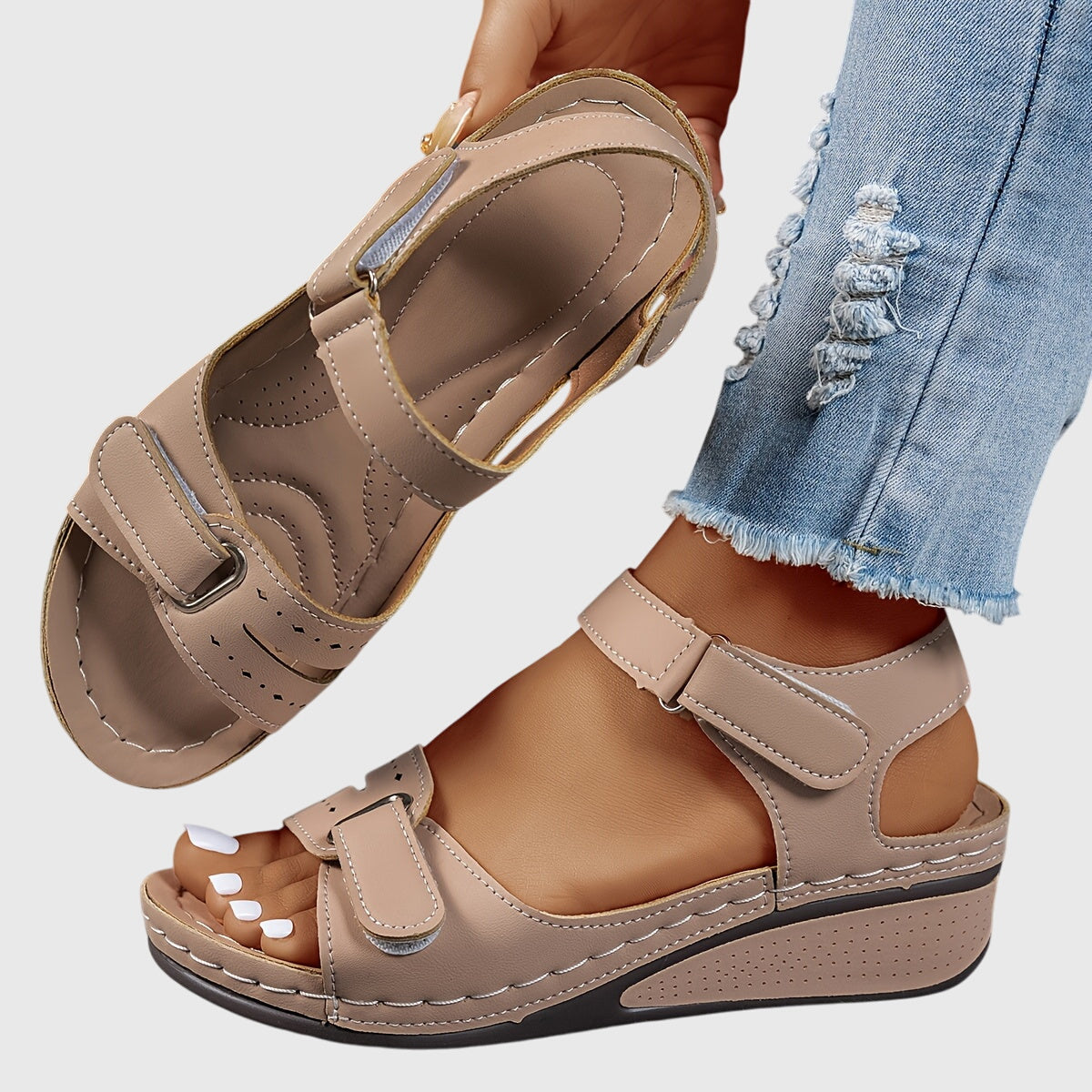 Aurora | Red Wedge Orthopedic Sandals