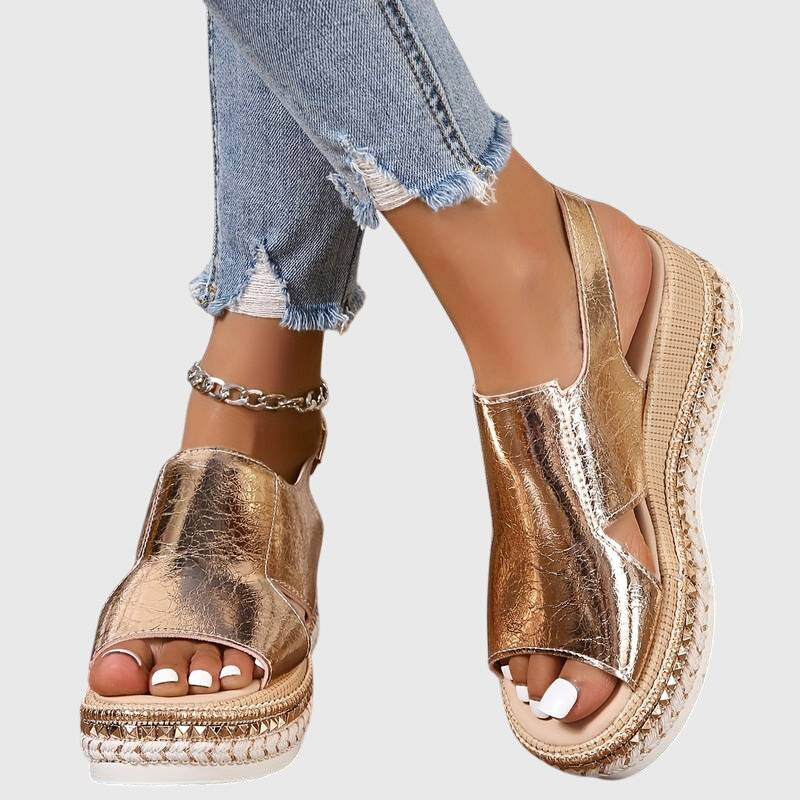 Calista | Rose Gold Orthopedic Sandals