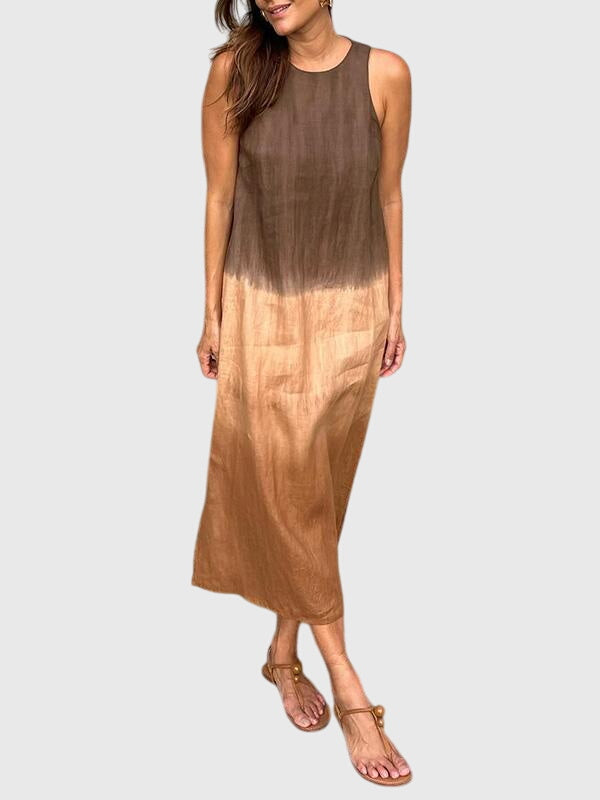 Calista | Elegant Ombre Linen Stylish Print Dress
