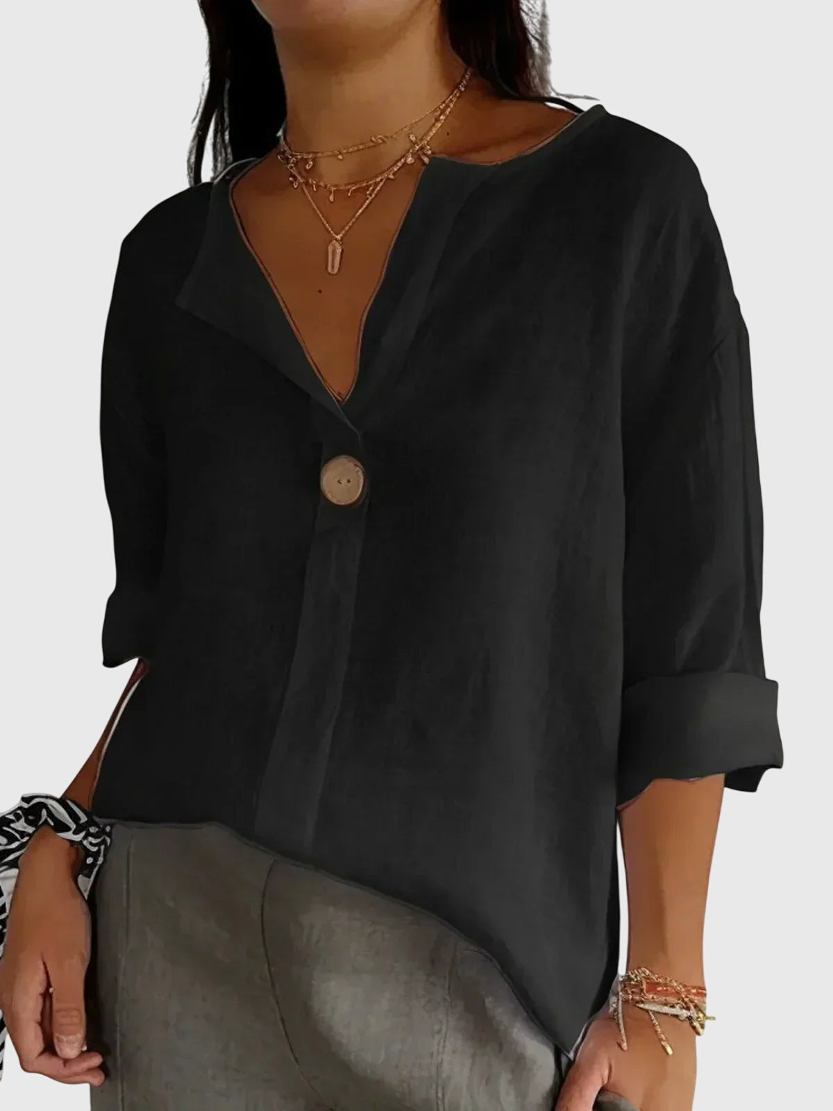 Astrid | Elegant Linen Chic Comfort Blouse