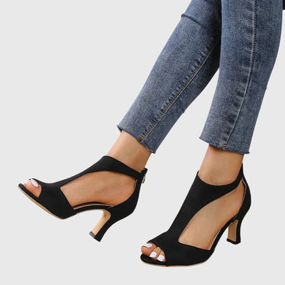 Calista | Blush Suede Orthopedic Heels