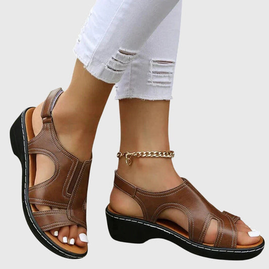 Aurora | Brown Leather Orthopedic Sandals