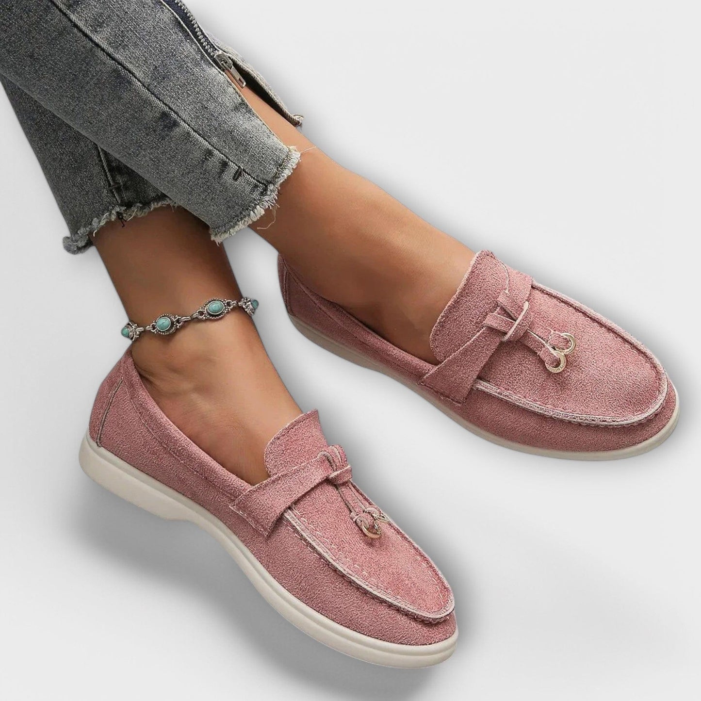 Astrid | Soft Beige Suede ClaSsic Women’s Loafers