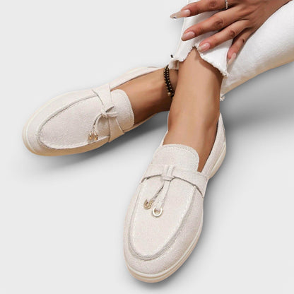 Astrid | Soft Beige Suede ClaSsic Women’s Loafers