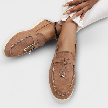 Astrid | Soft Beige Suede ClaSsic Women’s Loafers