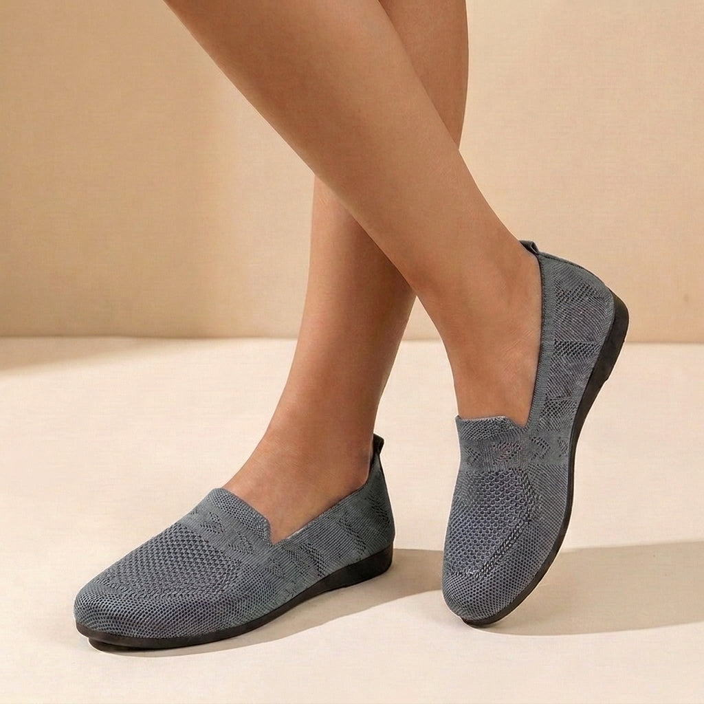 Astrid | Women’s Orthopedic Lightweight Slip-On Shoes - Soft Blue Knit
