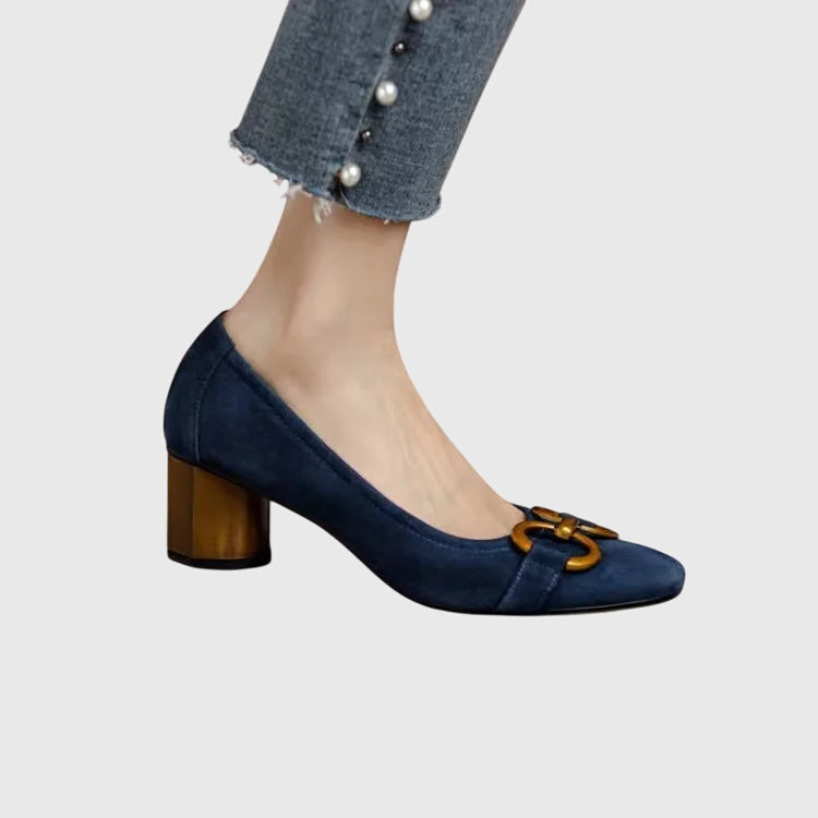 Suede Navy Stylish High Heels