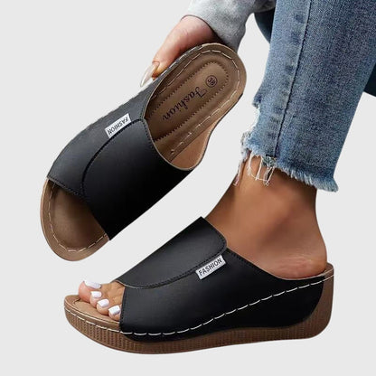 Burgundy Wide Strap Stylish Orthopedic Sandals