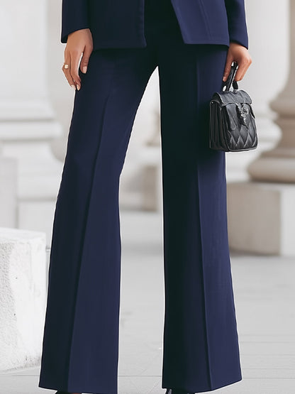 Calantha | Navy Elegant Blazer & Trouser Suit Set