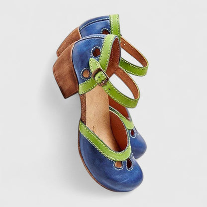 Aurora | Luxury Orange Leather Orthopedic Sandals