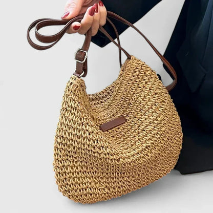 Astrid | Women’s Natural Woven Straw Shoulder Bag
