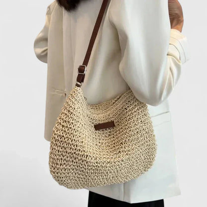 Astrid | Women’s Natural Woven Straw Shoulder Bag