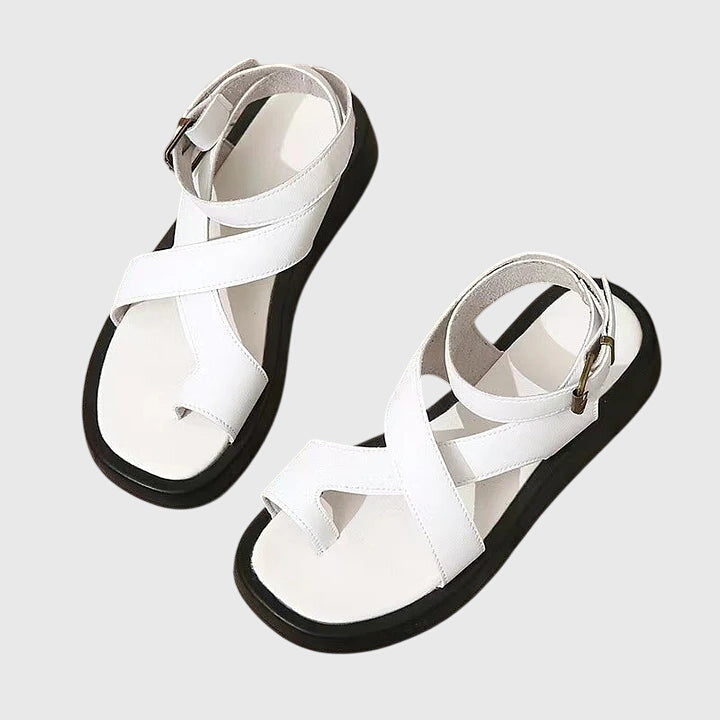 Aurora | Premium Cognac Leather Orthopedic Sandals