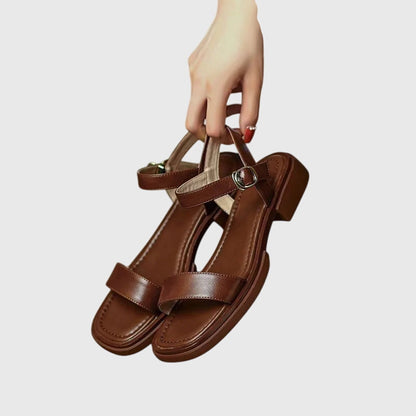 Calantha | Luxury Brown Orthopedic Leather Sandals