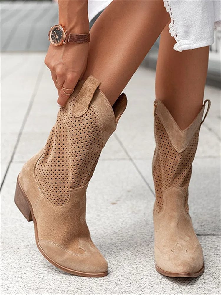 Alethea | Suede Perforated Orthopedic Boots