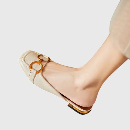 Calista | Beige Leather Orthopedic Sandals