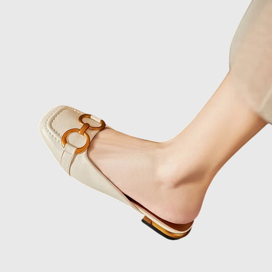 Calista | Beige Leather Orthopedic Sandals