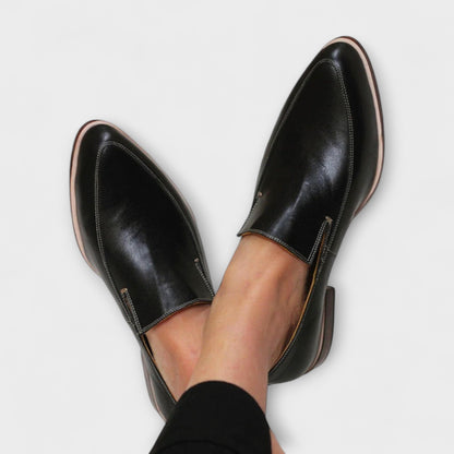 Kaidën | Black Leather Orthopedic Loafers