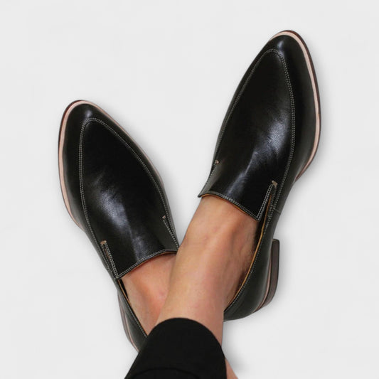 Kaidën | Black Leather Orthopedic Loafers