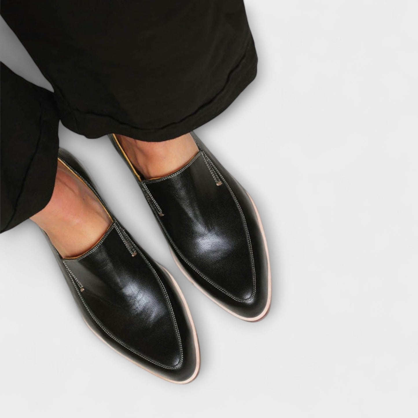 Kaidën | Black Leather Orthopedic Loafers