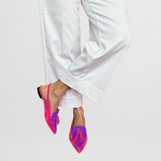 Calanthe | Vibrant Green Fringe Ballet Flats