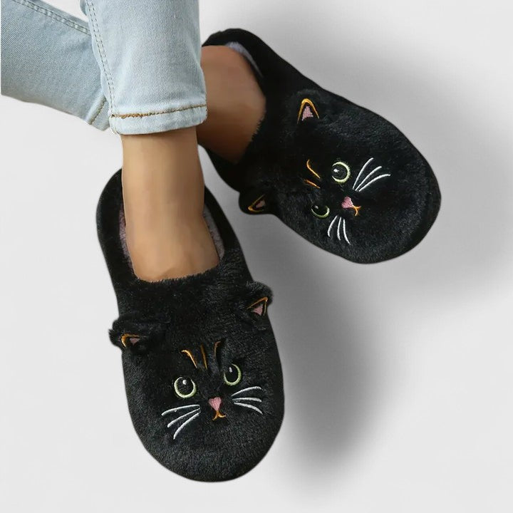 Kaidira | Luxury Black Cat Slippers