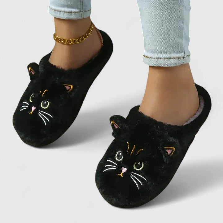 Kaidira | Luxury Black Cat Slippers