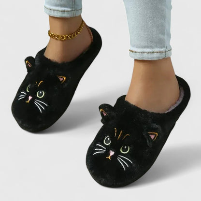 Kaidira | Luxury Black Cat Slippers