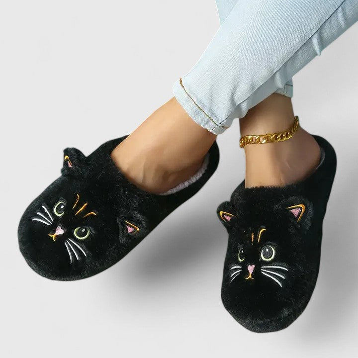 Kaidira | Luxury Black Cat Slippers