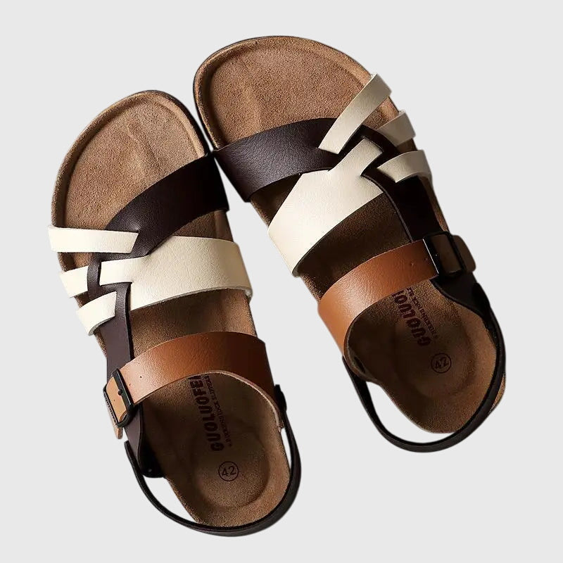 Astrid | Elegant Two-Tone Cozy Orthopedic Sandals