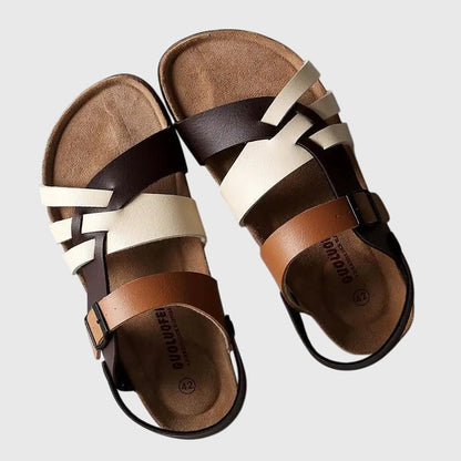 Astrid | Elegant Two-Tone Cozy Orthopedic Sandals