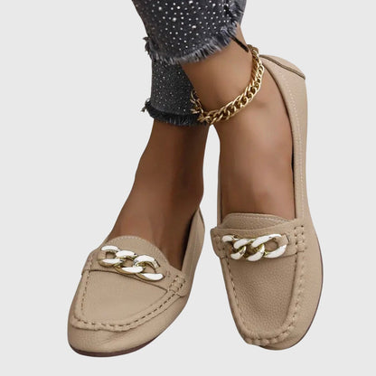 Calista | White Leather Orthopedic Loafers