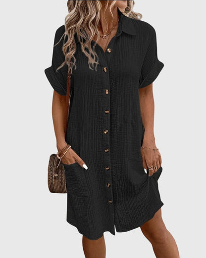 Elegant White Short Sleeve Comfortable Dress